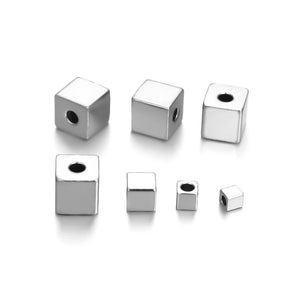 50pcs Stainless Steel Cube Spacer Beads for DIY Jewelry Making