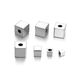 50pcs Stainless Steel Cube Spacer Beads for DIY Jewelry Making