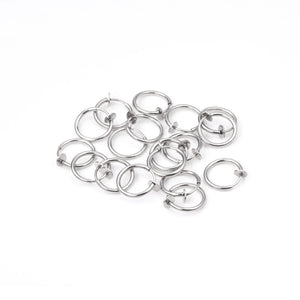 50pcs Stainless Steel Earrings Clip Nose Belly Button Jewelry