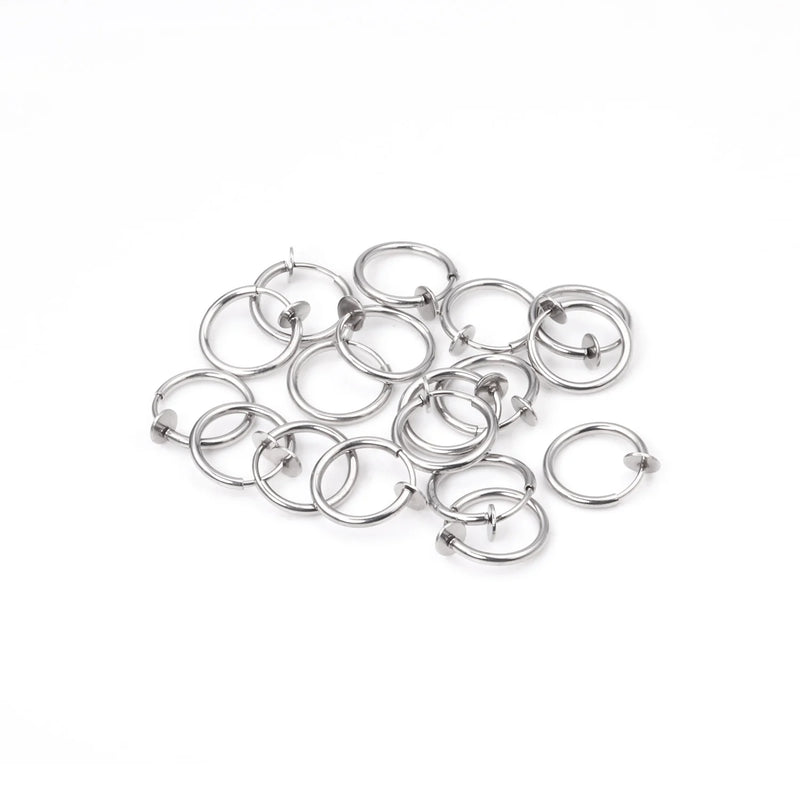 50pcs Stainless Steel Earrings Clip Nose Belly Button Jewelry