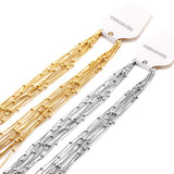 5Pcs/Lot Stainless Steel Flat Snake Chains With 3mm Round Beads