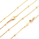 5Pcs/Lot Stainless Steel Flat Snake Chains With 3mm Round Beads