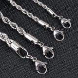 ASON Twisted Rope Chain Necklace Stainless Steel Choker