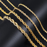 ASON Twisted Rope Chain Necklace Stainless Steel Choker