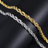 ASON Twisted Rope Chain Necklace Stainless Steel Choker