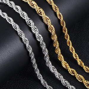 ASON Twisted Rope Chain Necklace Stainless Steel Choker