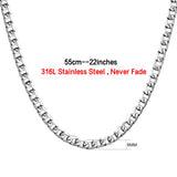 ASON High Stainless Steel Chain Jewelry Womem Men Necklace