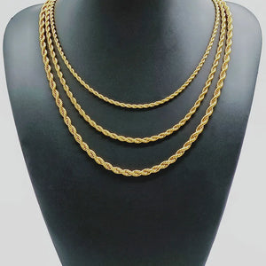 ASON Hip-Hop Stainless Steel Rope Chain Necklace Waterproof Collar