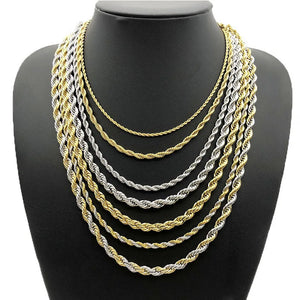 ASON Hip-Hop Stainless Steel Rope Chain Necklace Waterproof Collar