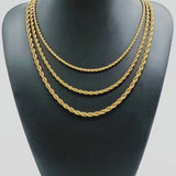 ASON Hip-Hop Stainless Steel Rope Chain Necklace Waterproof Collar