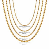 ASON Stainless Steel Twist Chain Necklace, 2-5mm Pendant Gift