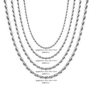 ASON Stainless Steel Twist Chain Necklace, 2-5mm Pendant Gift