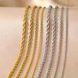 ASON Stainless Steel Twist Chain Necklace, 2-5mm Pendant Gift