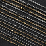 ASON Stainless Steel Twist Chain Necklace, 2-5mm Pendant Gift