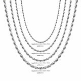 ASON Stainless Steel Twist Chain Necklace, 2-5mm Pendant Gift