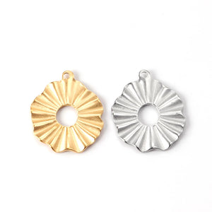 ASON Stainless Steel Sliver Irregular Pendant Single Hole Charm