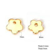 100Pcs Silver Flower Stainless Steel Pendant Charm DIY Jewelry Making