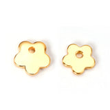 100Pcs Silver Flower Stainless Steel Pendant Charm DIY Jewelry Making