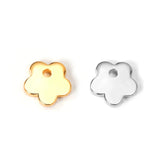 100Pcs Silver Flower Stainless Steel Pendant Charm DIY Jewelry Making