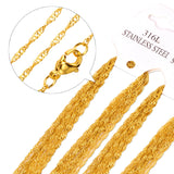 10pcs Stainless Steel Twisted Singapore Chain Necklace 2mm Width
