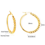 Beaded Hoop Earrings Surgical Steel Women Jewelry Christmas