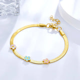 Stainless Steel Plum Bossom Chain Bracelet for Women