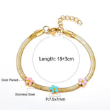 Stainless Steel Plum Bossom Chain Bracelet for Women