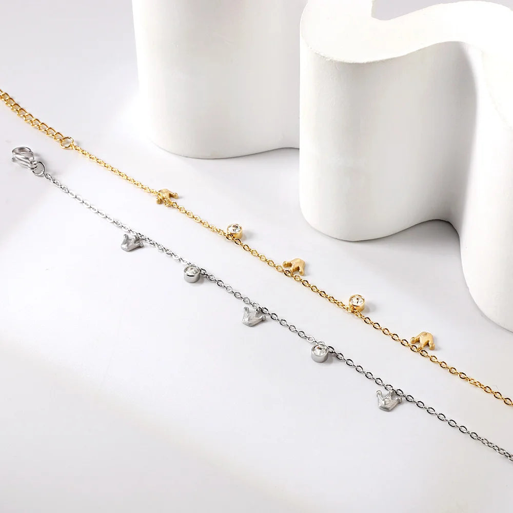 Butterfly Crown CZ Pendant Stainless Steel Women's Jewelry