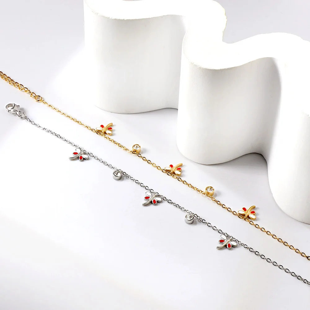 Butterfly Crown CZ Pendant Stainless Steel Women's Jewelry
