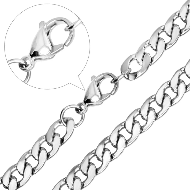 Cuba Link Chains Necklace Stainless Steel 5mm 7mm Choker Jewelry