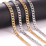 Cuba Link Chains Necklace Stainless Steel 5mm 7mm Choker Jewelry