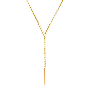 Stainless Steel Choker Letter V Chain Pendant Necklace