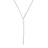 Stainless Steel Choker Letter V Chain Pendant Necklace