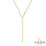 Stainless Steel Choker Letter V Chain Pendant Necklace