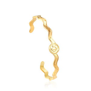 Wavy Bracelet Ocean Style Stainless Steel Bangle for Women
