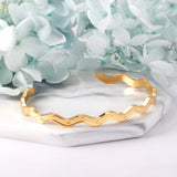 Wavy Bracelet Ocean Style Stainless Steel Bangle for Women