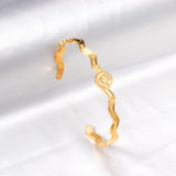 Wavy Bracelet Ocean Style Stainless Steel Bangle for Women