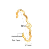 Wavy Bracelet Ocean Style Stainless Steel Bangle for Women
