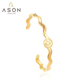 Wavy Bracelet Ocean Style Stainless Steel Bangle for Women