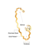 Wavy Bracelet Ocean Style Stainless Steel Bangle for Women