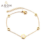 Peach Blossom Shell Charm Bracelet Set