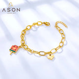 Popsicle & Heart Accessory Stainless Steel Bracelet
