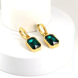 Green CZ Drop Dangle Earrings & Pendant Necklace Set