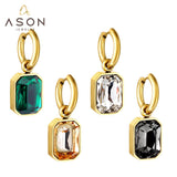 Green CZ Drop Dangle Earrings & Pendant Necklace Set