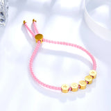 Pink G A Letter Stars Heart Cylinder Soft Bracelets Stainless Steel For Women