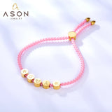 Pink G A Letter Stars Heart Cylinder Soft Bracelets Stainless Steel For Women