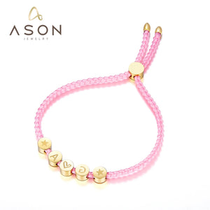 Pink G A Letter Stars Heart Cylinder Soft Bracelets Stainless Steel For Women