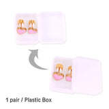 Pink Heart Screw Stud Earring Stainless Steel for Women/Girl/Child