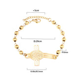 Religious Stainless Steel Beaded Bracelet Bangle