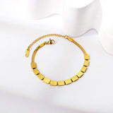 Stainless Steel Link Chain Bangle Bracelet for Women